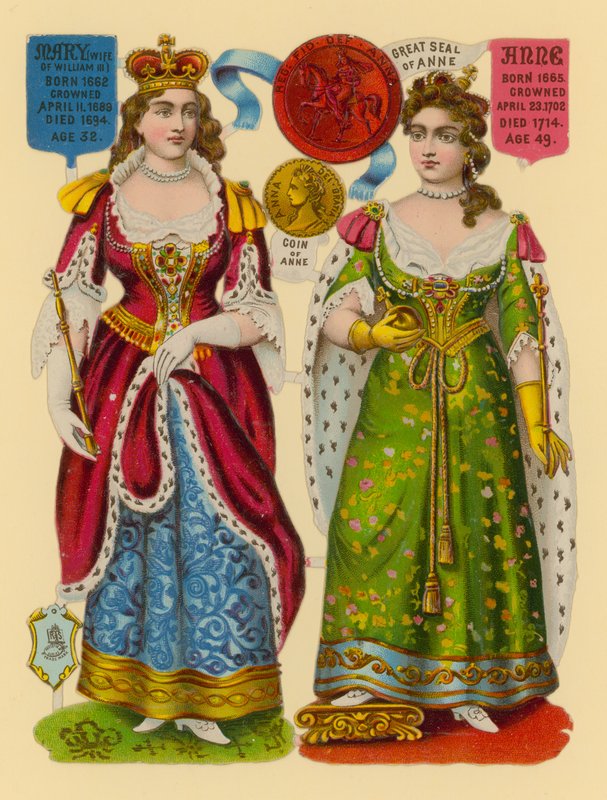Fragment wiktoriański: Queen Mary, Queen Anne autorstwa English School