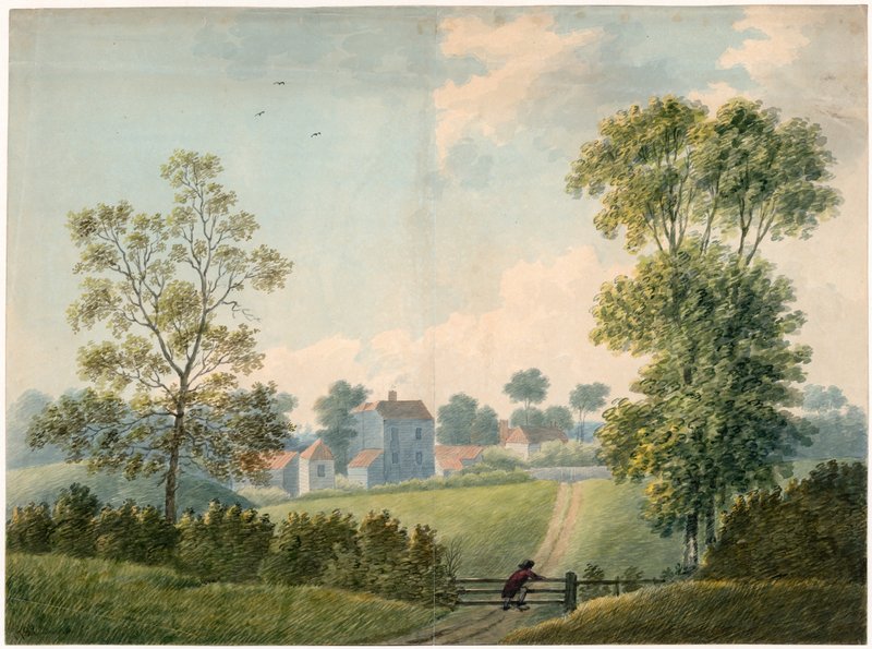 Widok z tyłu Kilburn Wells (toaleta na papierze) autorstwa English School