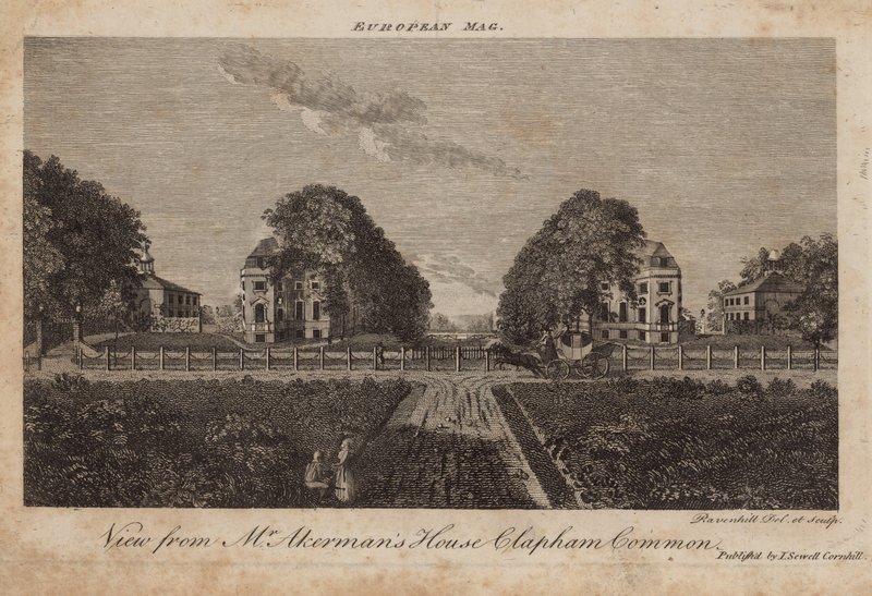 Widok z domu pana Ackermana, Clapham Common, Surrey autorstwa English School