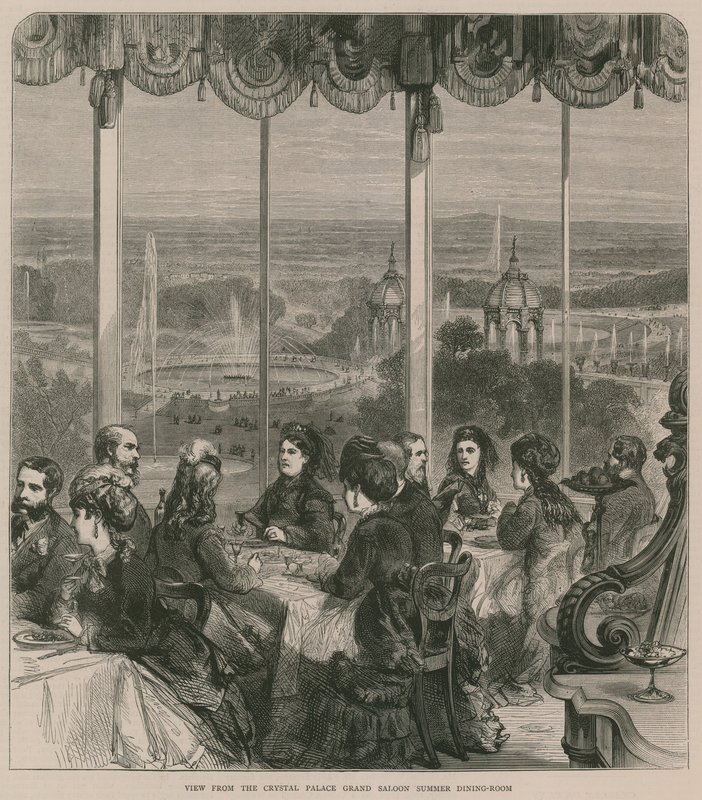 Widok z letniej jadalni Crystal Palace Grand Saloon autorstwa English School