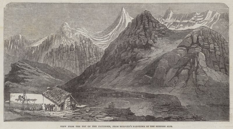 Widok ze szczytu Faulhorn, z panoramy Alp Berneńskich Burforda (rycina) autorstwa English School