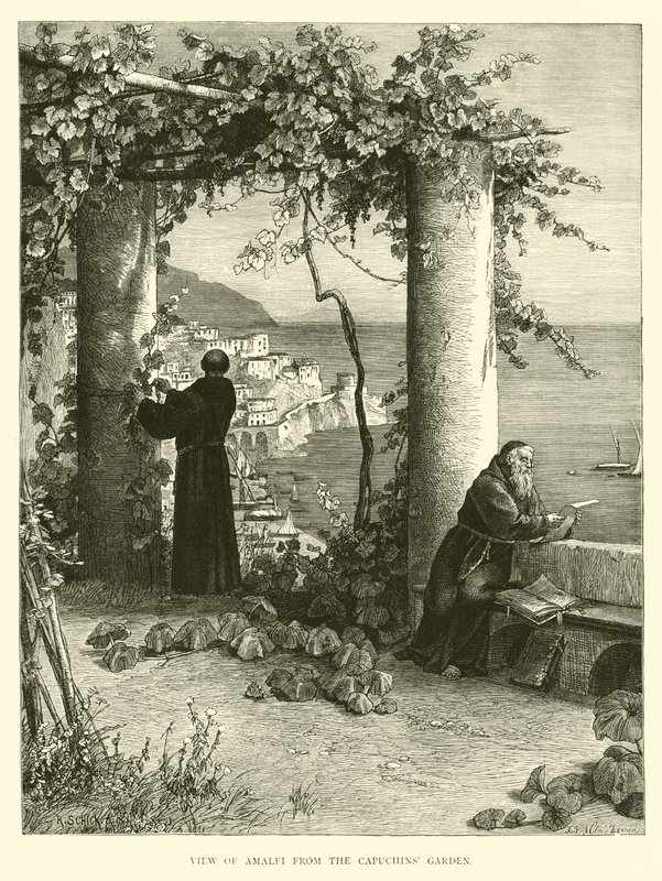 Widok na Amalfi z Ogrodu Kapucynów autorstwa English School
