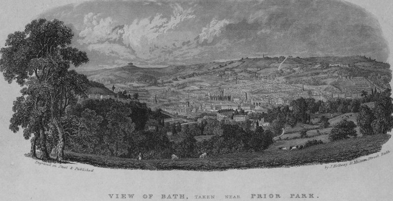 Widok Bath, wykonany w pobliżu Prior Park (rycina) autorstwa English School