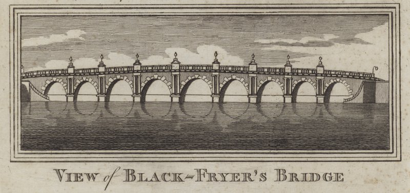 Widok na Blackfriars Bridge, Londyn (rycina) autorstwa English School