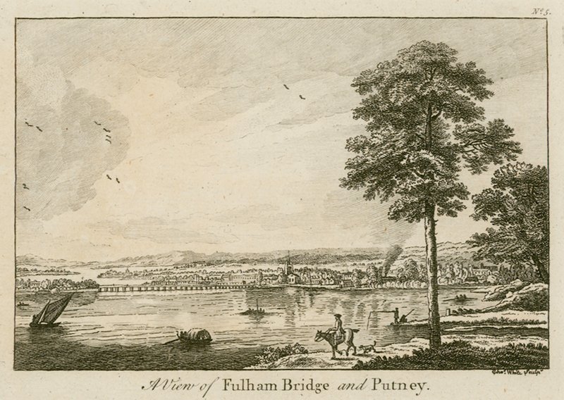 Widok na most Fulham w Putney autorstwa English School