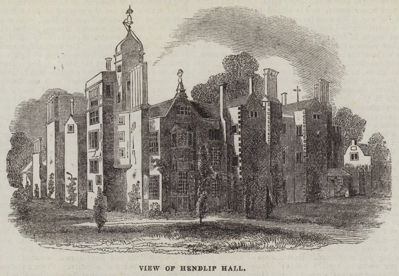 Widok Hendlip Hall (grafika) autorstwa English School
