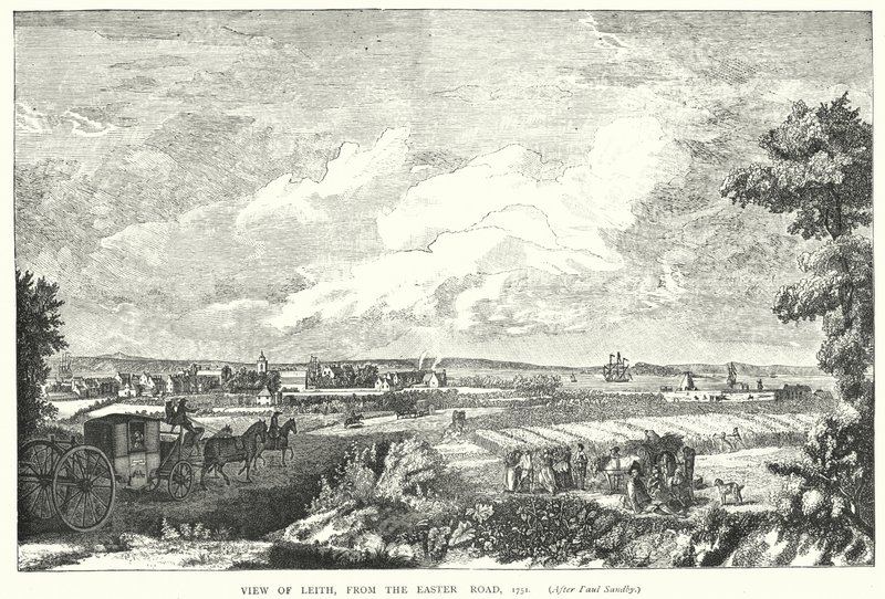 Widok Leith z Drogi Wielkanocnej, 1751 autorstwa English School