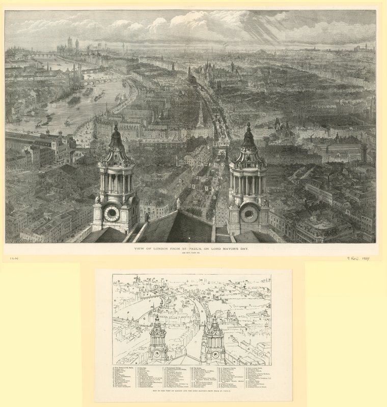 Widok na Londyn z St Pauls w Dzień Lorda Burmistrza autorstwa English School