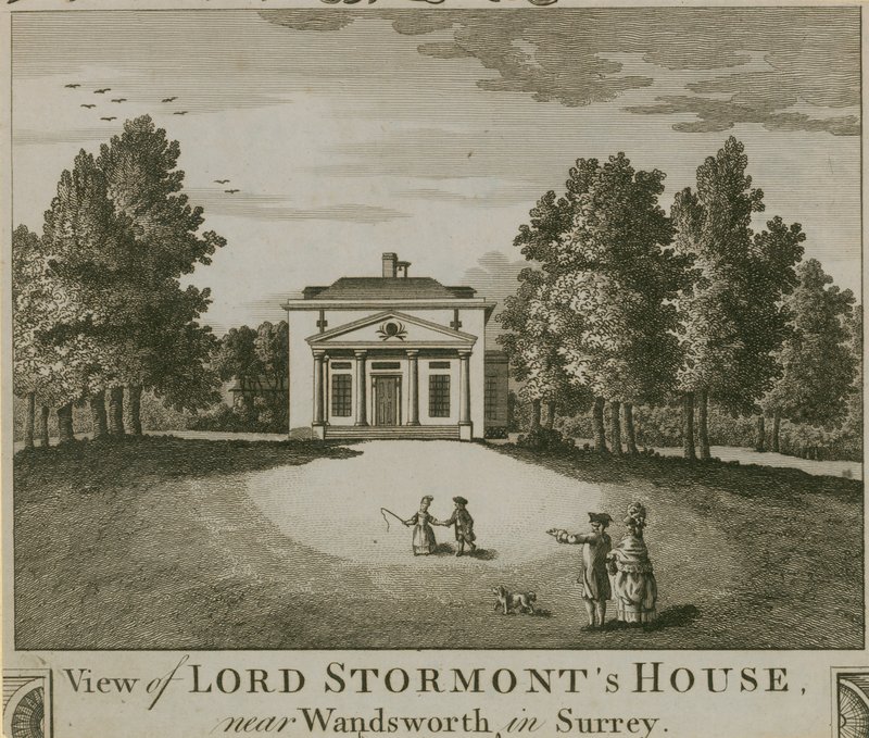 Widok na Lord Stormonts House w pobliżu Wandsworth w Surrey autorstwa English School