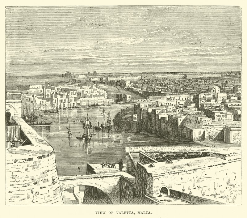 Widok na Vallettę, Malta autorstwa English School