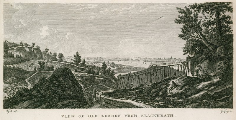 Widok na stary Londyn z Blackheath autorstwa English School