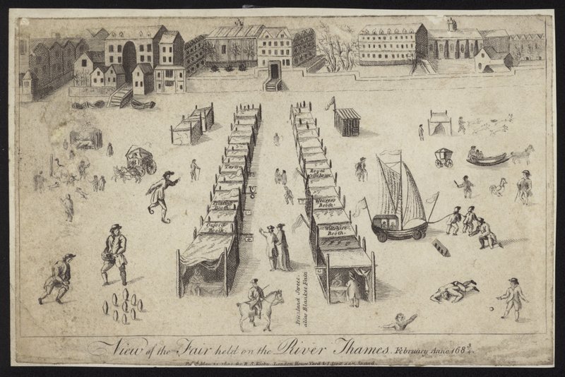 Widok na jarmark nad Tamizą, 1683-1684 autorstwa English School