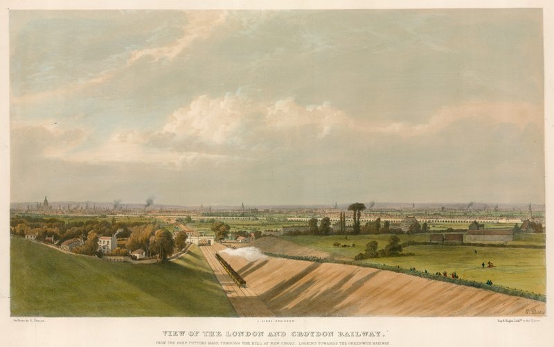 Widok na London i Croydon Railway autorstwa English School