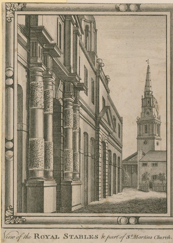 Widok Stajni Królewskich autorstwa English School