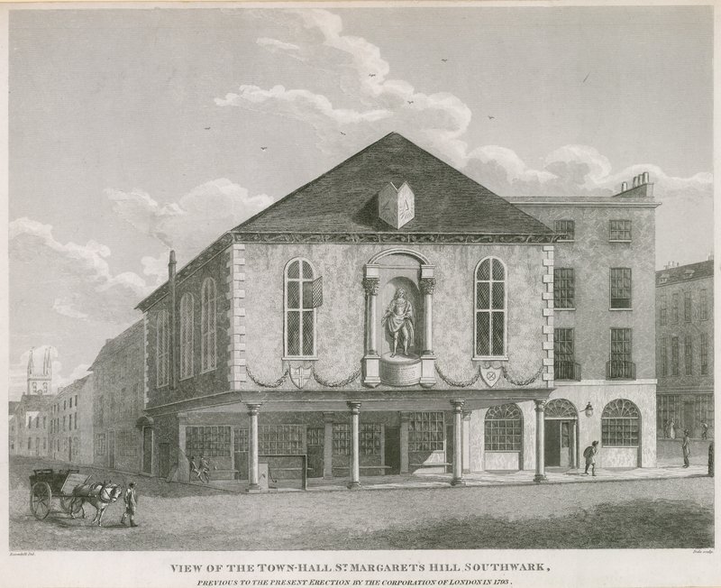 Widok na ratusz, wzgórze św. Małgorzaty, Southwark autorstwa English School