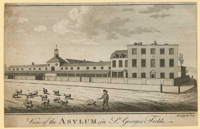 Widok azylu w St Georges Fields autorstwa English School
