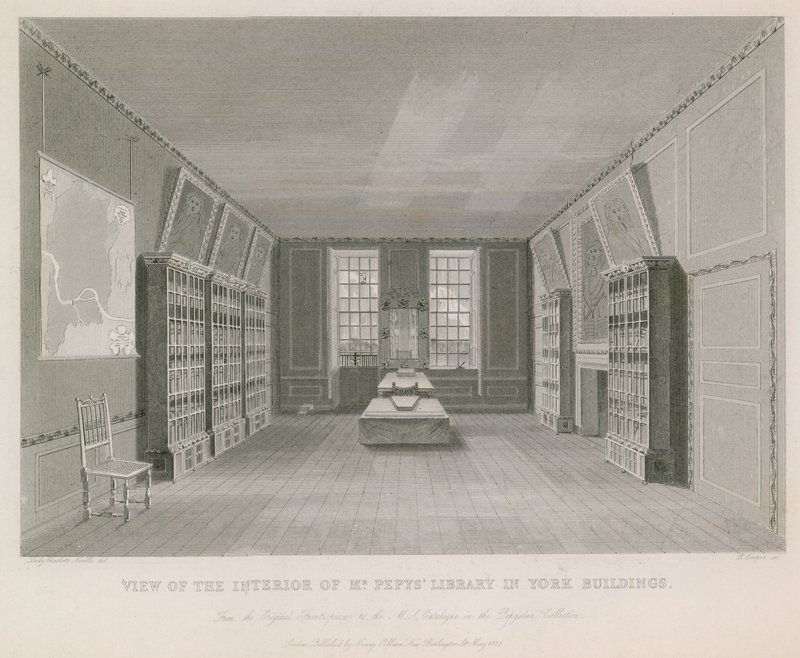 Widok wnętrza Biblioteki Mr Pepys w York Building autorstwa English School