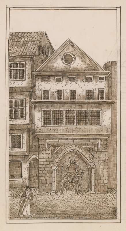 Widok na północną bramę St Pauls autorstwa English School