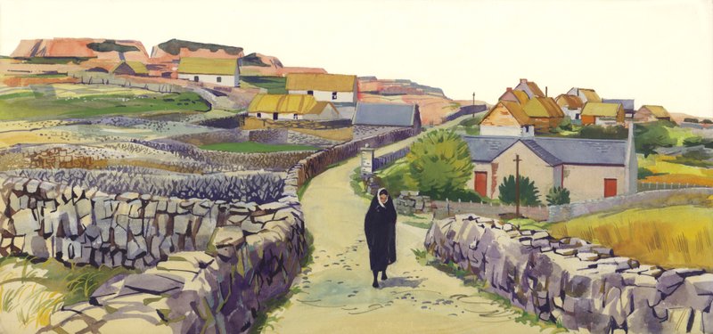 Wioska na wyspie Arran autorstwa English School