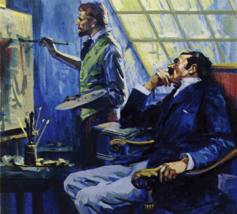 Vincent Van Gogh mieszkał z bratem w studiu na Montmartre autorstwa English School