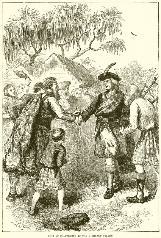 Wizyta Oglethorpe w kolonii Highland autorstwa English School