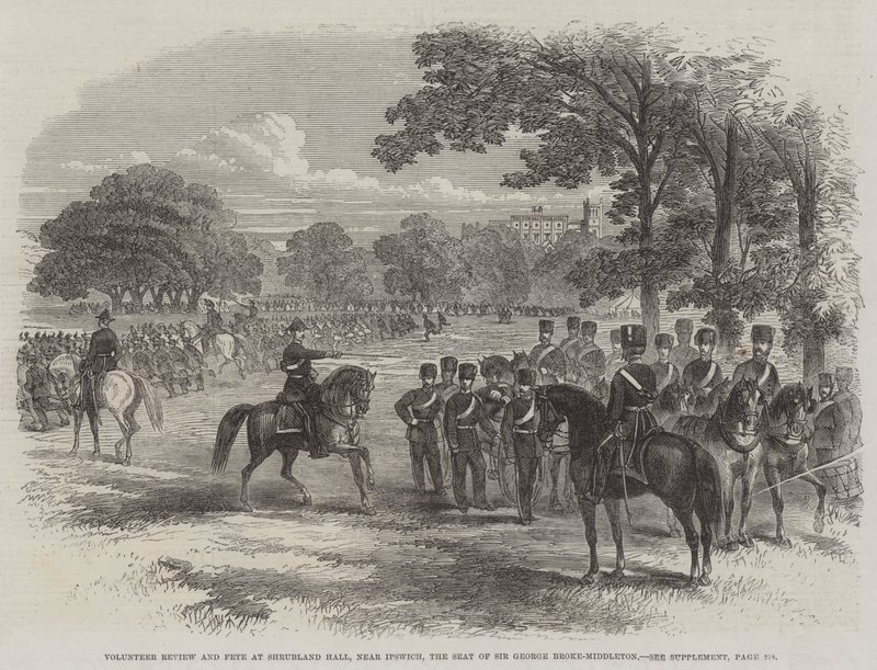 Przegląd wolontariuszy i festyn w Shrubland Hall, niedaleko Ipswich, w siedzibie Sir George