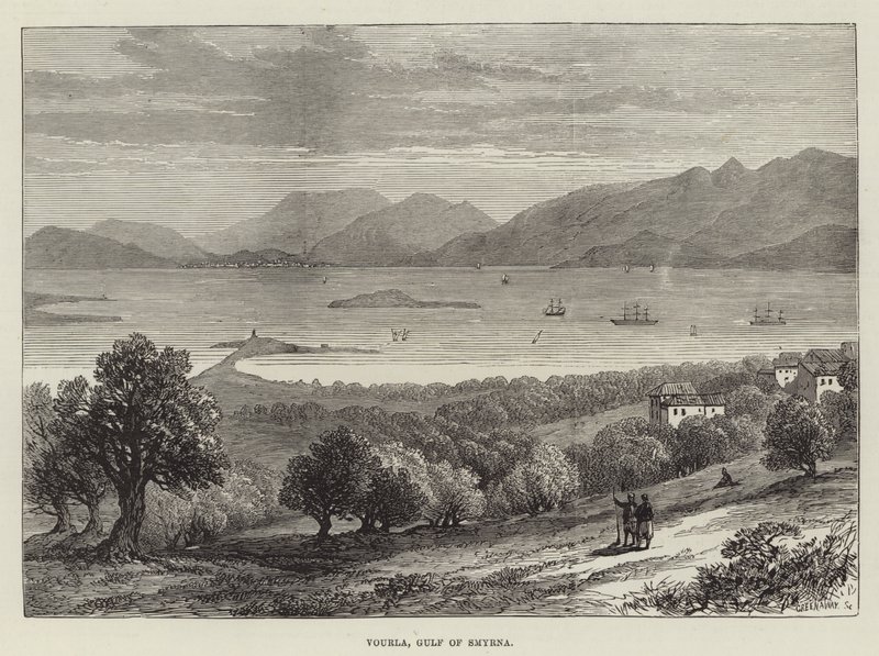 Vourla, Zatoka Smyrna (rycina) autorstwa English School