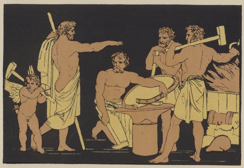 Vulcan and the Cyclopes (kolor lito) autorstwa English School