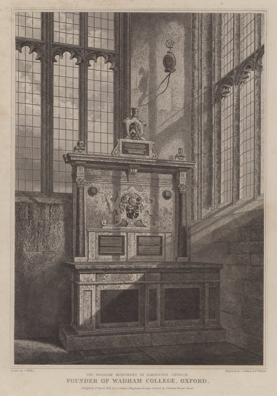 Pomnik Wadhama, Kościół Mariacki, Ilminster, Somerset (rycina) autorstwa English School