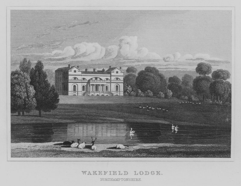 Wakefield Lodge, Northamptonshire (grawerowanie) autorstwa English School