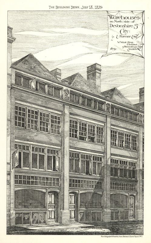 Magazyny po północnej stronie Devonshire Street autorstwa English School