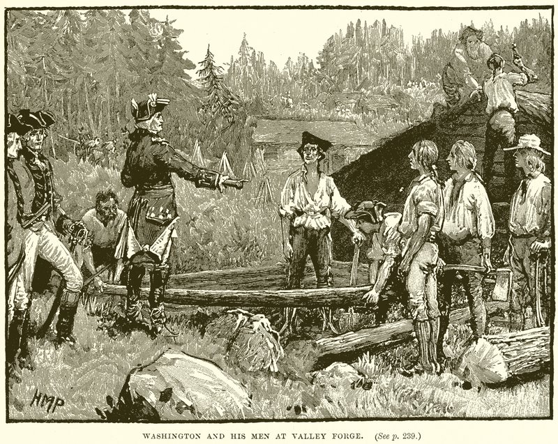 Waszyngton i jego ludzie w Valley Forge autorstwa English School