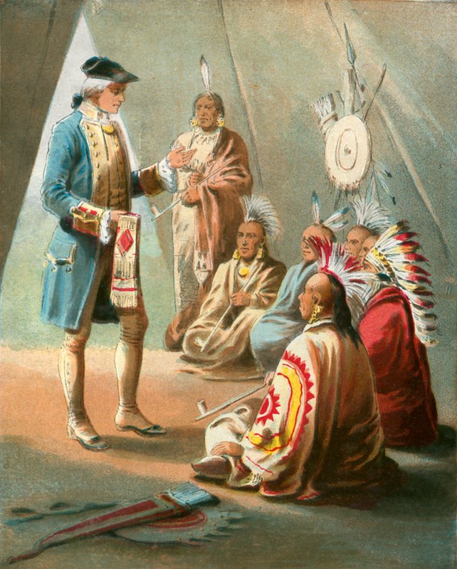 Pierwsze przemówienie Waszyngtona do Indian autorstwa English School