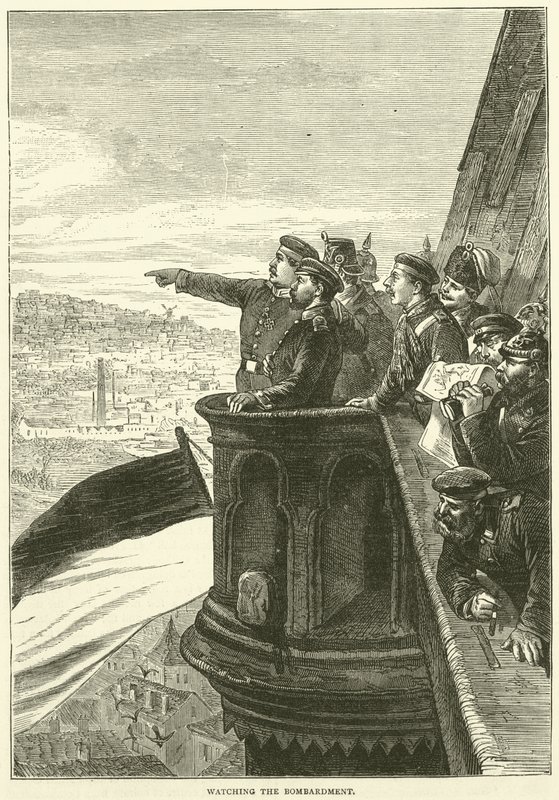 Oglądanie bombardowania, grudzień 1870 autorstwa English School