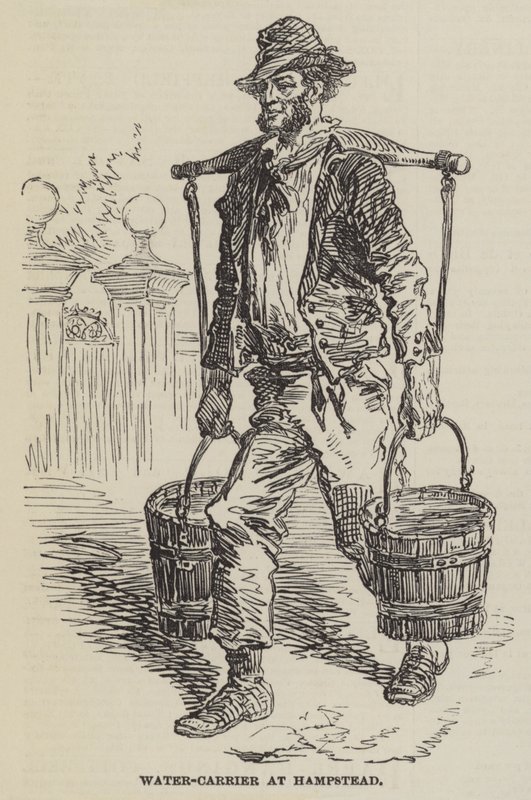 Water-Carrier w Hampstead (grawerowanie) autorstwa English School
