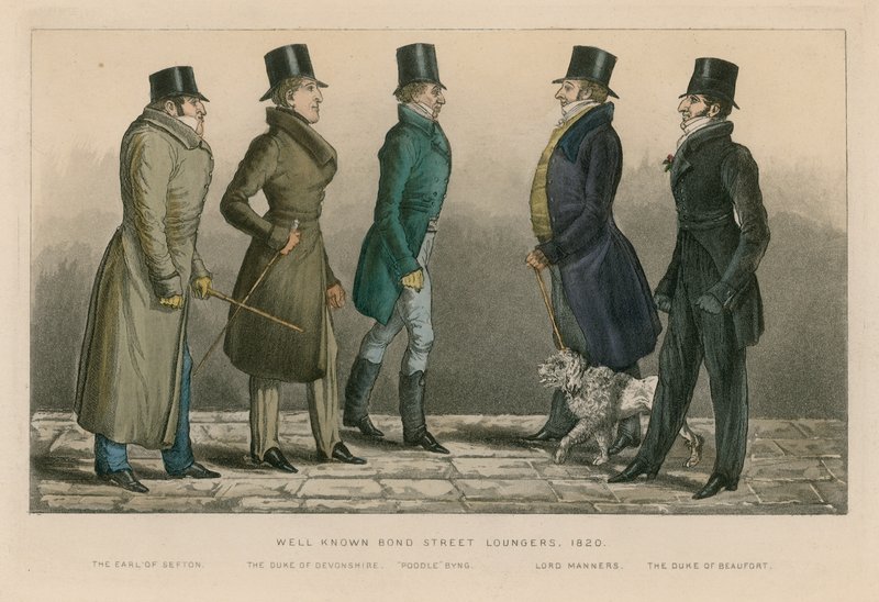 Dobrze znane leżaki Bond Street, 1820 autorstwa English School