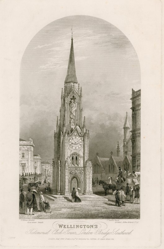 Wellingtons Testimonial Clock Tower, London Bridge, Southwark autorstwa English School