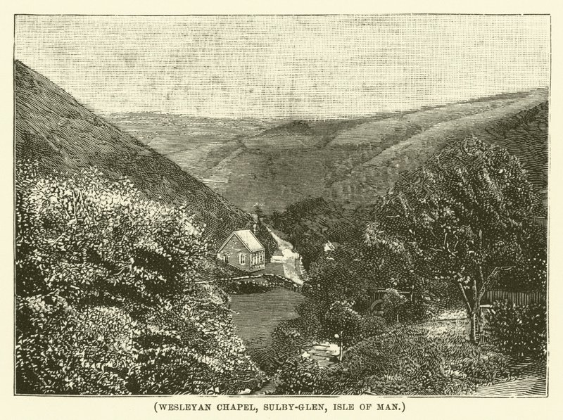 Kaplica Wesleyan, Sulby-Glen, Wyspa Man (grawerunek) autorstwa English School