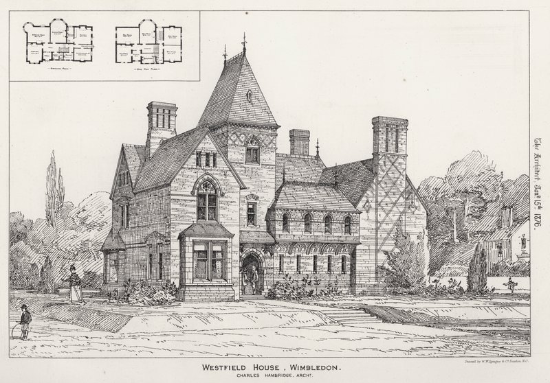 Westfield House, Wimbledon (grawerowanie) autorstwa English School