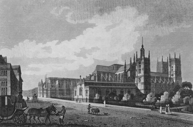Opactwo Westminsterskie z nowymi ulepszeniami (grawerowanie) autorstwa English School