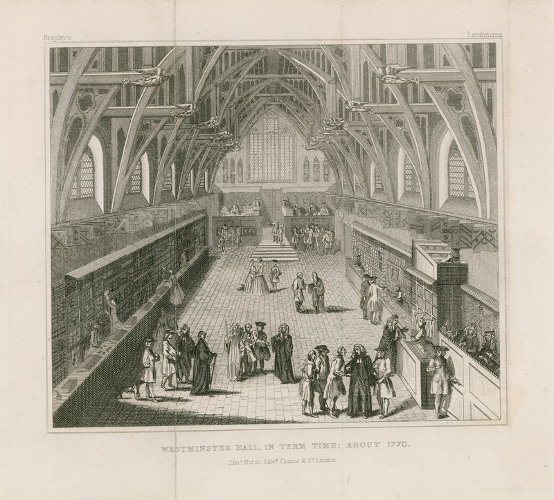 Westminster Hall w czasie kadencji, około 1770 autorstwa English School