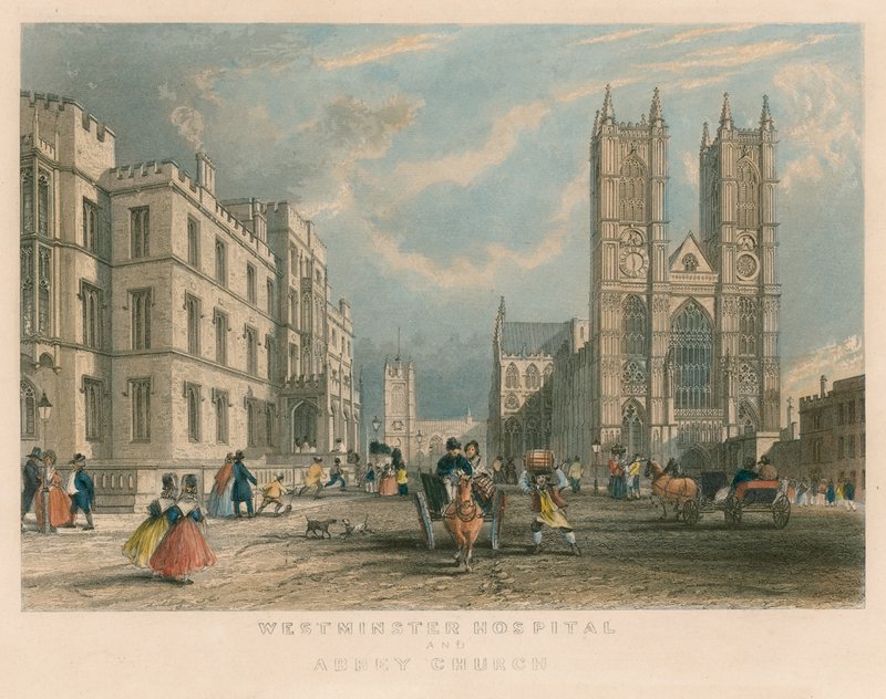 Szpital Westminster i kościół opactwa autorstwa English School