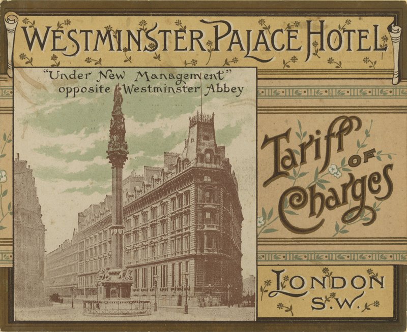 Taryfa opłat za hotel Westminster Palace autorstwa English School