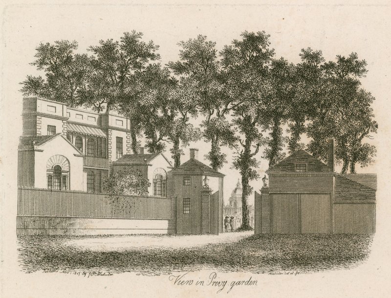 Whitehall Court or Yard, Dom Vanbrugh, zburzony 1898 autorstwa English School