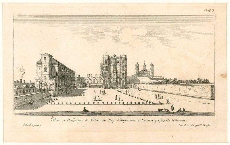 Whitehall. Akwaforta Israel Silvestre, 1640 autorstwa English School