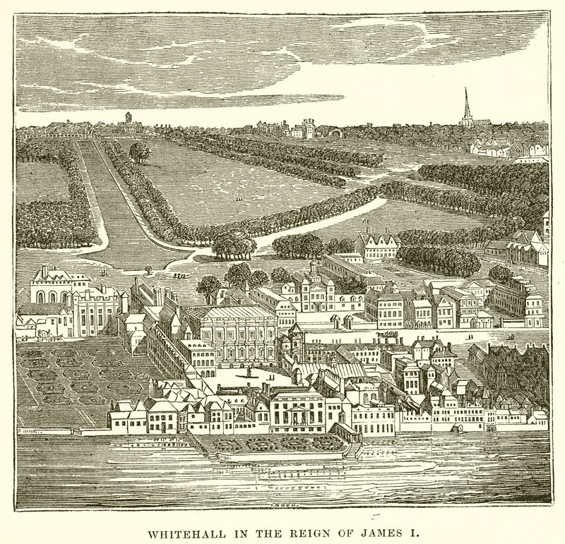 Whitehall za panowania Jakuba I autorstwa English School