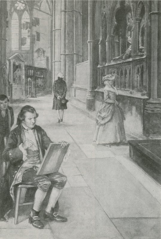 William Blake uczy się rysować obrazki autorstwa English School