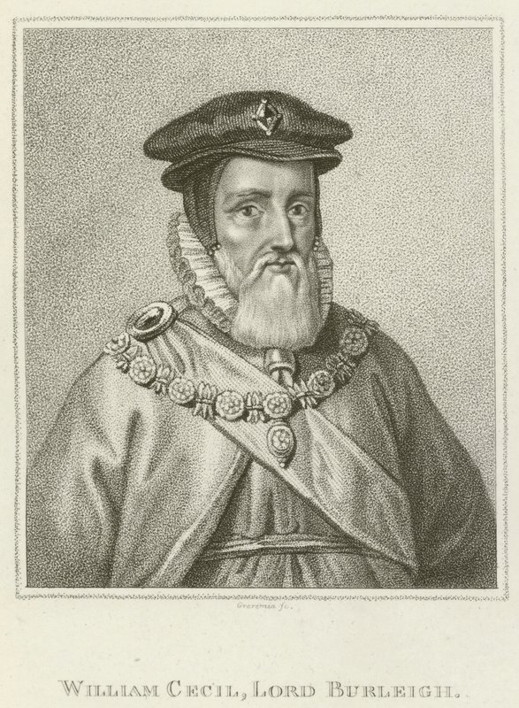 William Cecil, Lord Burleigh (grafika) autorstwa English School