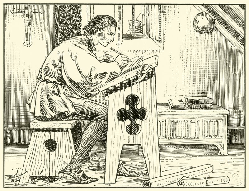 William Evesham Writing (atrament na papierze) autorstwa English School