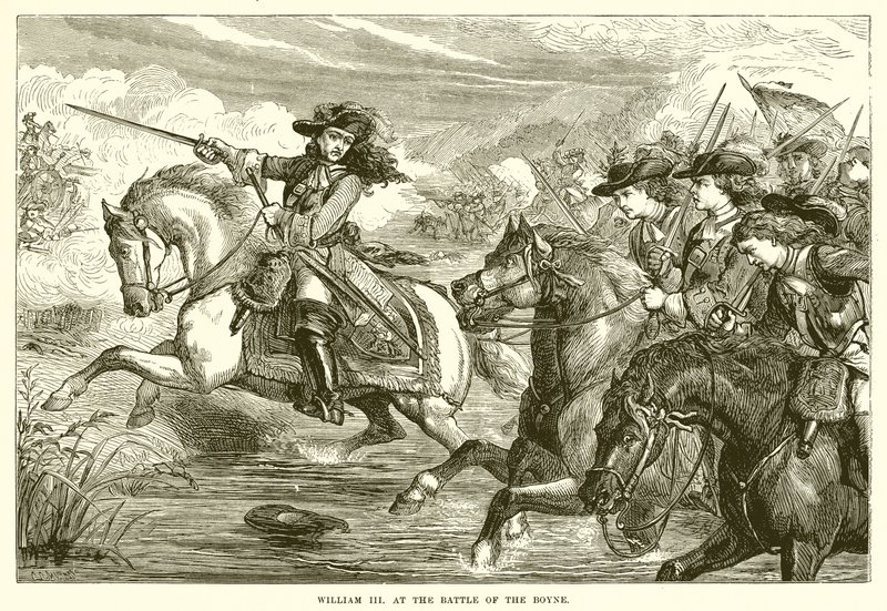 Wilhelm III w bitwie pod Boyne autorstwa English School